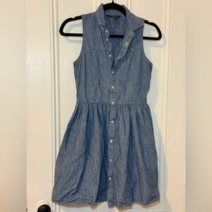 Polo Ralph Lauren Girls dress Chambray Denim 16 Sleeveless
